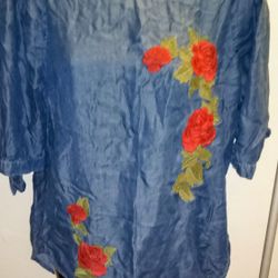 Blue Pair Off The Shoulder Top Size M
