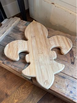 Fleur De Lis Bamboo Cutting Serving Board.