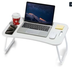 Laptop Bed Desk, Foldable Lap Table, Portable Study Table, Laptop Stand with Cup