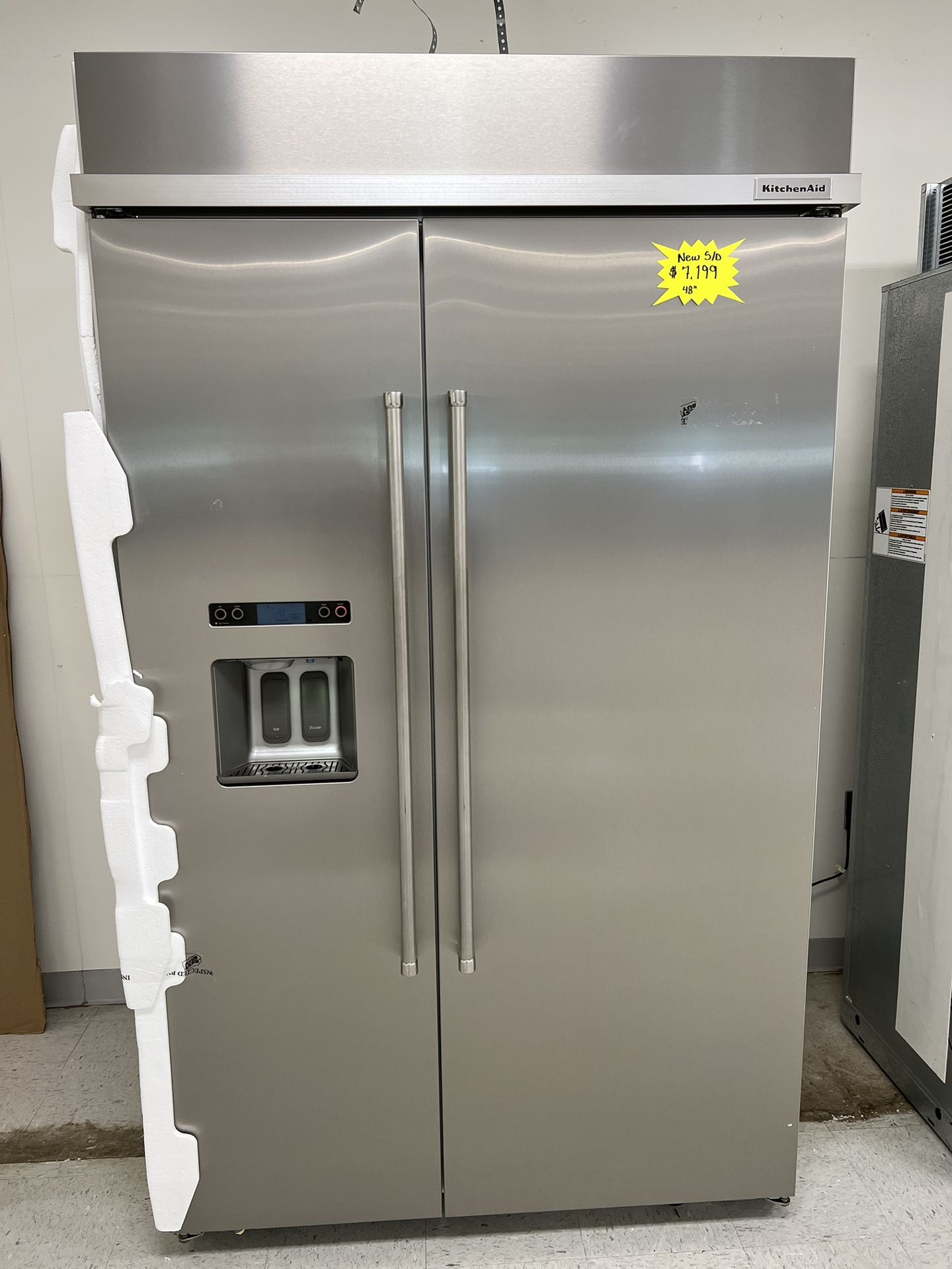 New Scratch And Dent Kitchenaid 48” Wide Stainless Steel Refrigerator 