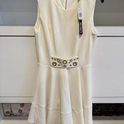 XOXO White Sleeveless Waist Dress - Size M