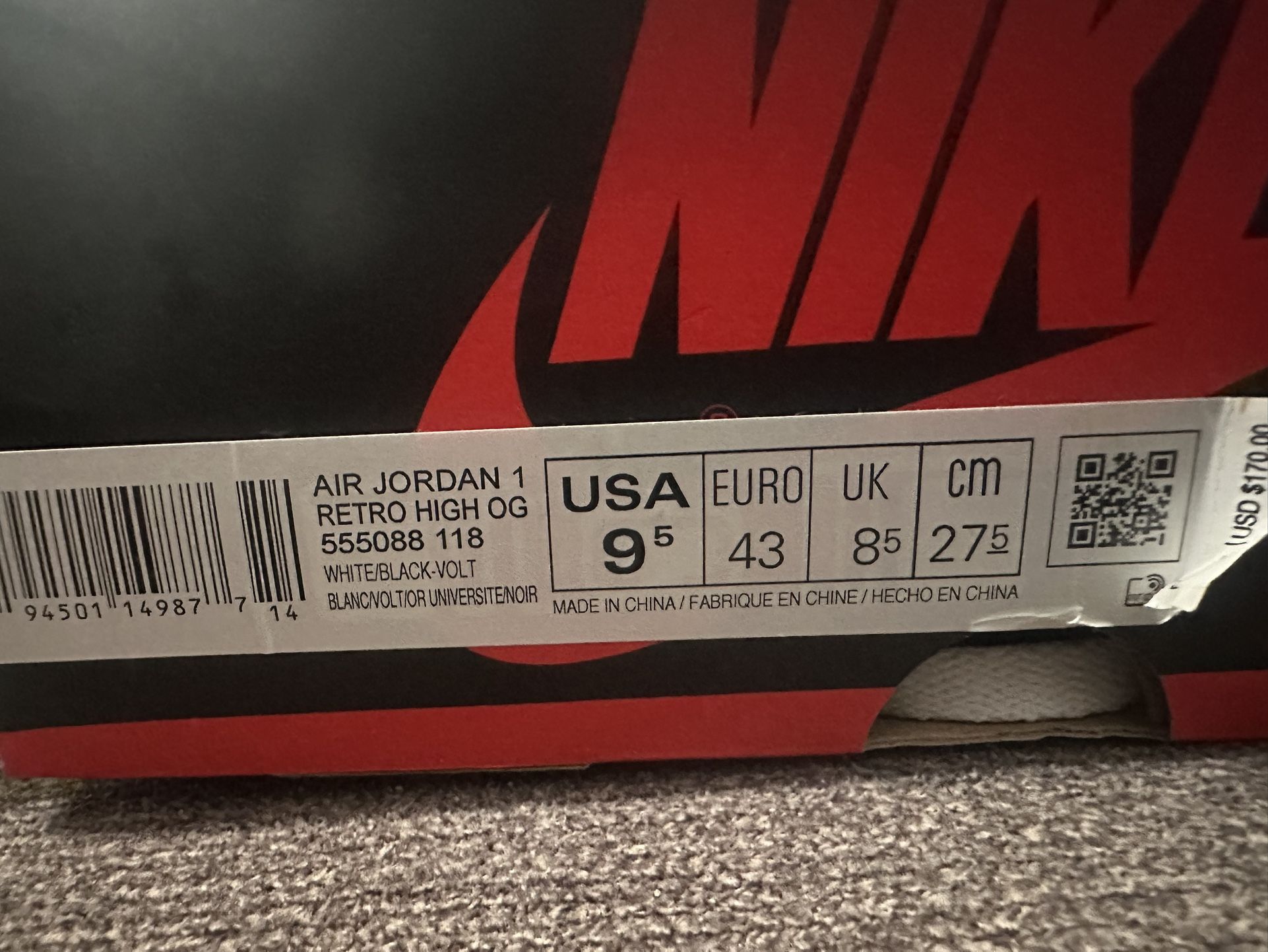 Retro Jordan 1 VOLT