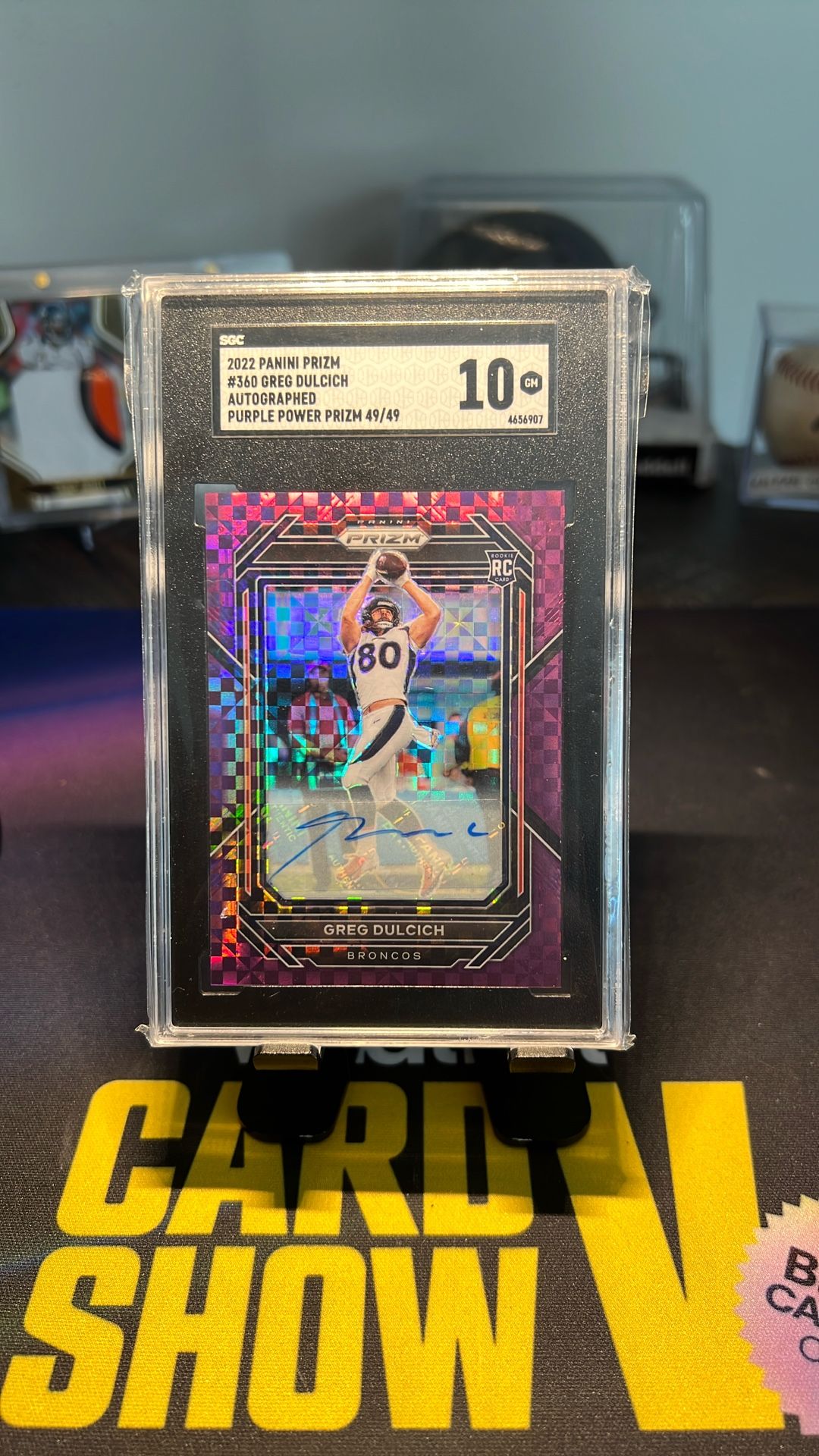 2022 Prizm Greg Dulcich RC Auto Purple Power #/49 SGC 10