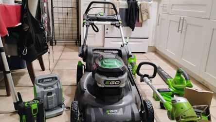 Electric mower 3-piece two batteries two chargers