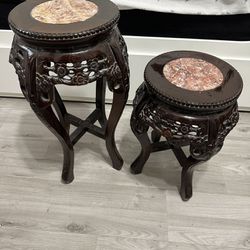 Used Antique Marble End Table 