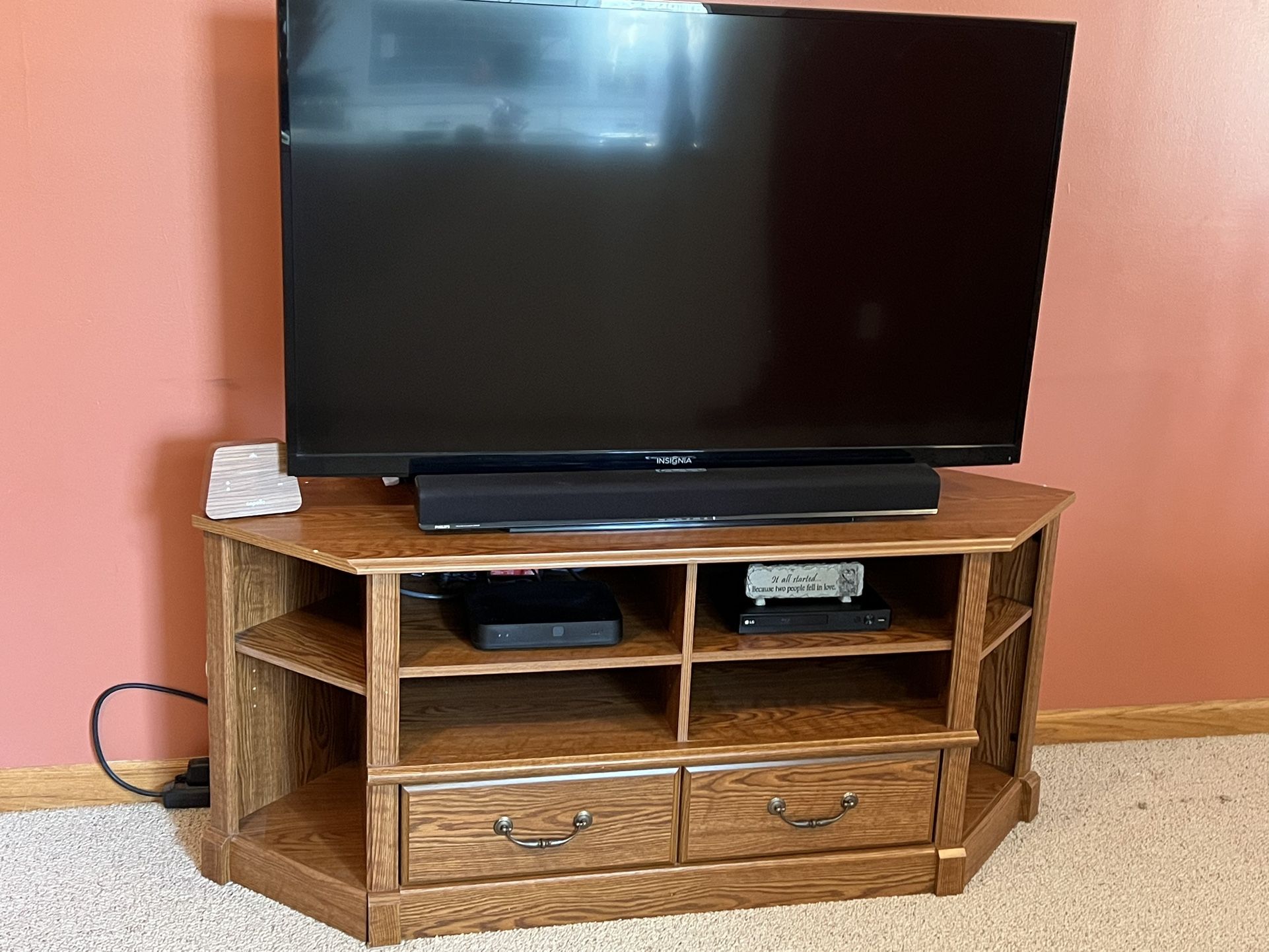 Sauder wooden corner tv stand