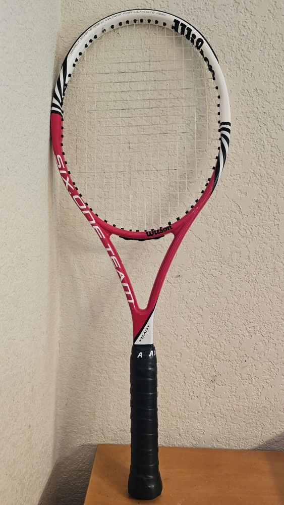Wilson BLX Six One Team 95 Tennis Racket Racquet 4 3/8 Grip Used W New Overgrip - Excellent Cond