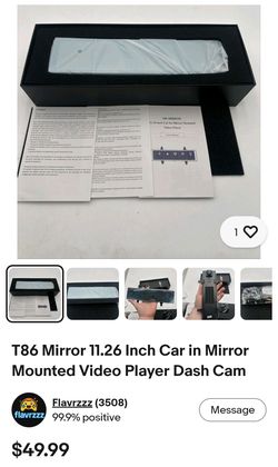T86 Mirror 11.26 Inch Car in Mirror Mounted Video Player Dash Cam