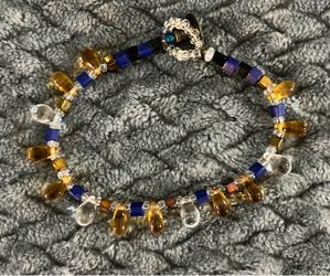 beautiful, artisan-style handmade beaded drop bracelet.