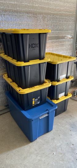 6 hex totes 1 blue larger tote