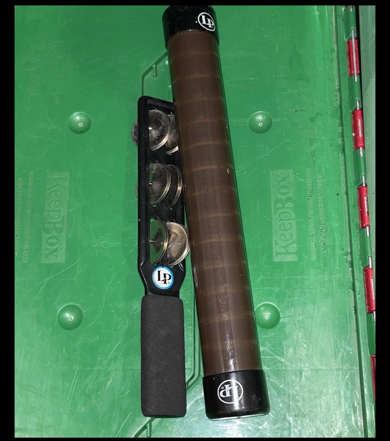 Lot Of 2 Latin Percussion Instruments LP Jingle Sticks & LP Rain Stick