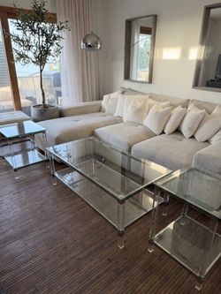Glass Coffee table & two side tables (3 piece set)