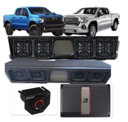 NEW 4 Kicker L7s 8” Subwoofers Custom Ported Box Amp Wires Installed SILVERADO OR SIERRA 2019-2026