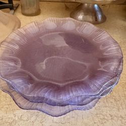 Mikasa Lavendar Ruffle-Edged Frosted Plates (5)