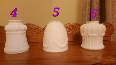 Antique White Glass Lamp Shade Swag Garland 2 1/4" Fitter 