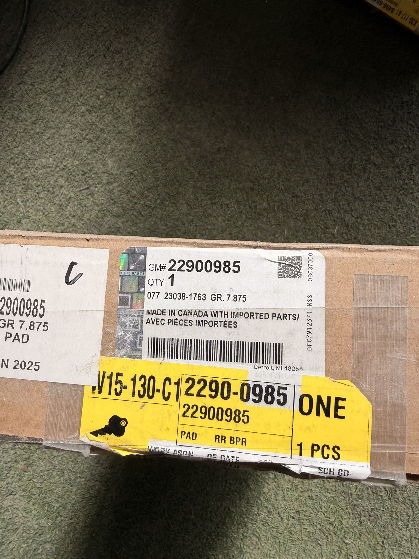 2020-22 Chevrolet Colorado Side Rear Bumper Outer Pad