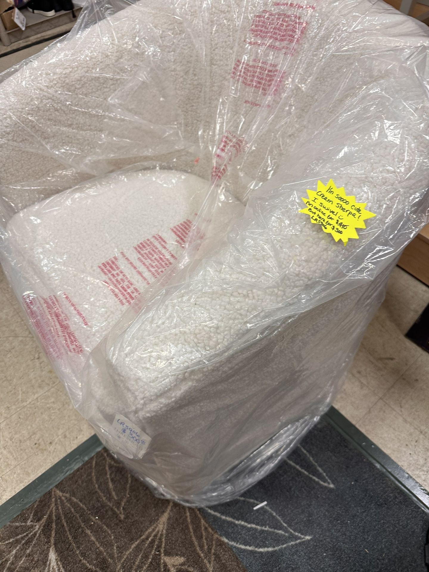 Chair - Swivel Cream Chair BRAND NEW Online $410 Our Price $300
