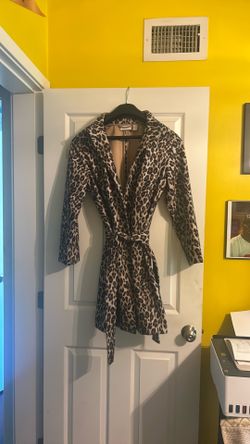 Chico’s  leopard wool trench coat