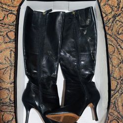 INC International Concepts Black Knee-High Heeled Boots – Women’s Size 7.5