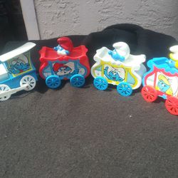 Vintage Smurfs Toy Train