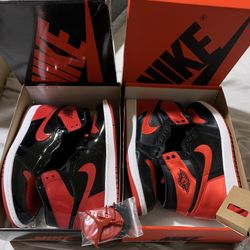 Nike Air Jordan Retro 1 Satin & Patent Bred 1s