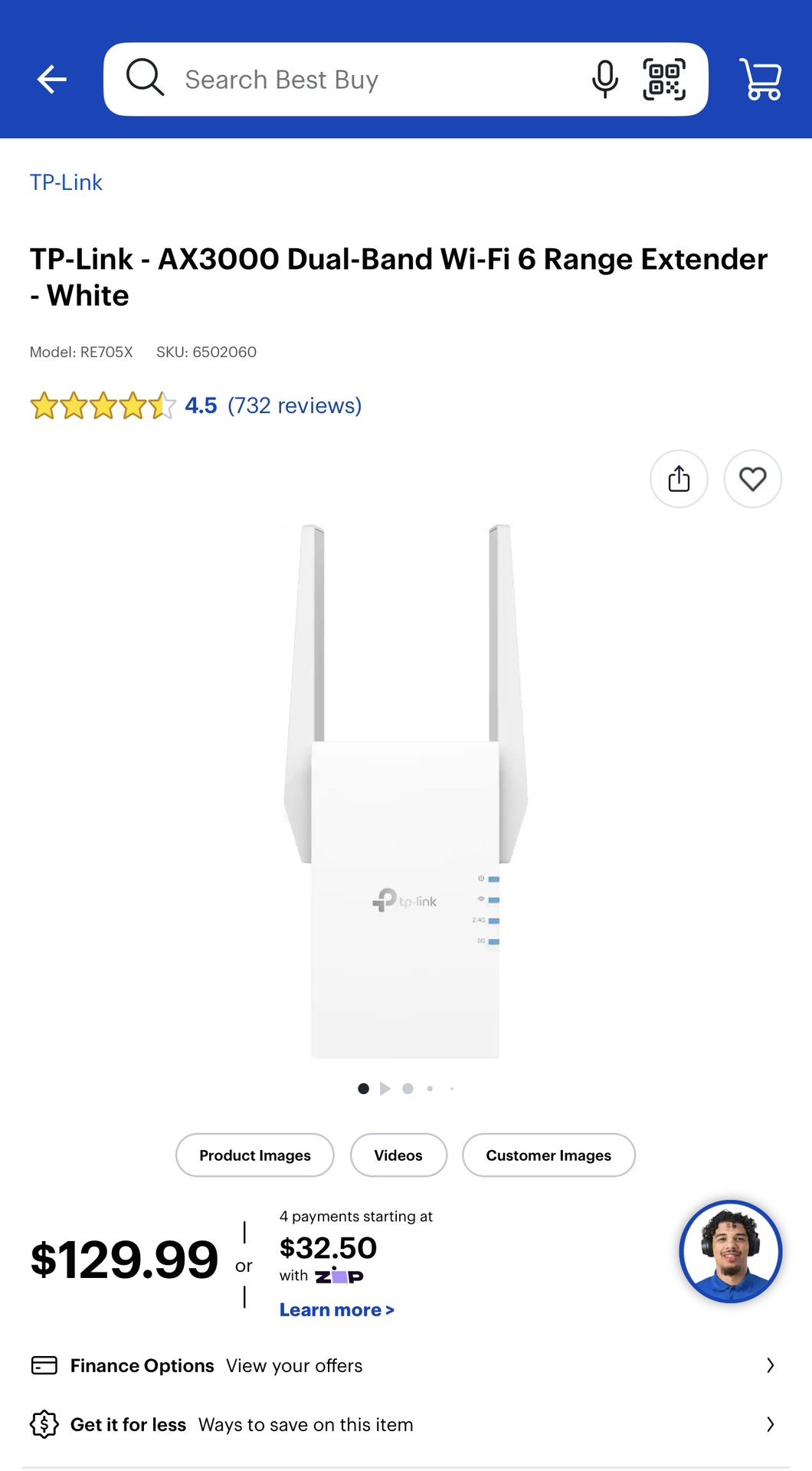 TP-Link AX3000 Dual Band WiFi 6 Range Extender