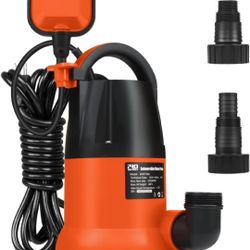 Prostormer 1HP Submersible Sump Pump, 3700GPH Dirty Water Pump for Pools & Basements, Automatic Float Switch