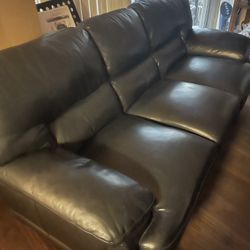 Pleather Black Couch