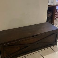 Wooden storage bench