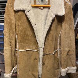 St. John’s  Bay Suede Coat With Sherpa Lining