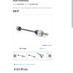 GSP North America Axle Assembly (Mfg#NCV27925) fits BMW E60 525i, BMW E60 525xi, BMW E60 530i, BMW E60 530xi, BMW E90 325xi, BMW E90 330i, ...