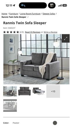 Rannis Twin Sofa Sleeper MSRP $899 Ashley Furniture Couch Bed Pull Out