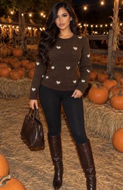 Brown hearts sweater (small and X-Large)