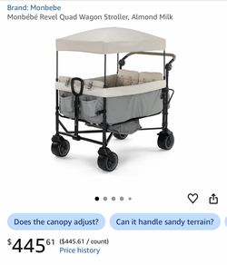 NEW Monbébé Revel Quad 4 Seater Wagon Stroller, Factory Sealed