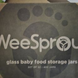 Wee Sprout Glass Baby Food Storage Jars 