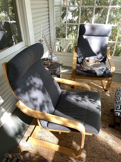 Two IKEA POANG chairs