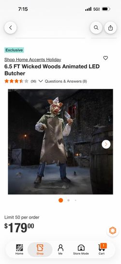 Home Accents Holiday. 6.5 FT Wicked Woods Animated LED Butcher