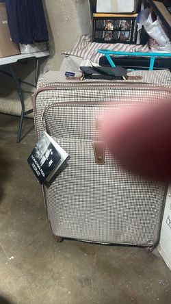 London Fog Houndstooth Rolling Luggage Suitcase
