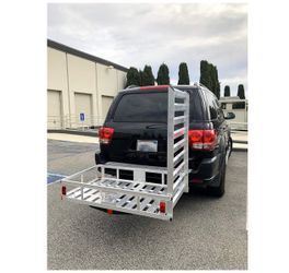 MaxxHaul 50945 Aluminum Hitch Mount Wheelchair/MobilityCarrier – 50" x 29.5" Cargo Basket with 47"