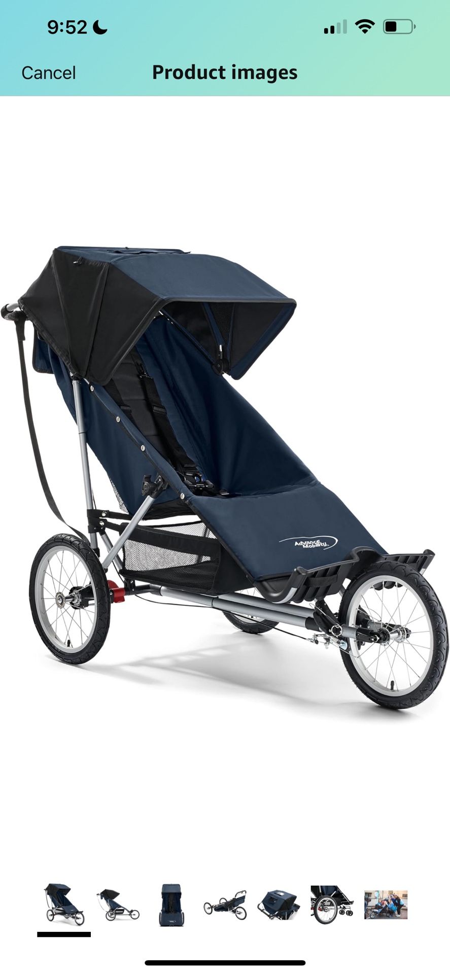 Never Used Baby Jogger Advance Mobility Freedom Stroller, Navy