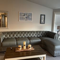 Brand New Genuine Top Grain Real Leather Sectional Couch