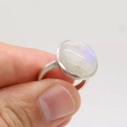 Moonstone Gemstone 925 Sterling Silver  Ring Wedding Ring SZ 7