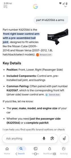 A arms Nissan Versa and Cube