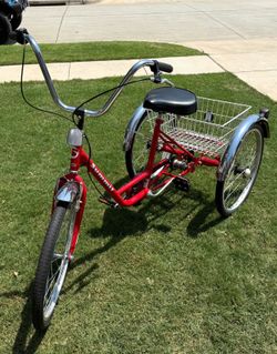 Summit Adult Trike Coaster W/Basket & Fenders Red