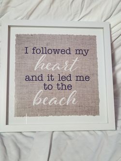 13x13 I followed my heart and it led me to the beach CUTE  White Shadow Box Framed Wall Art