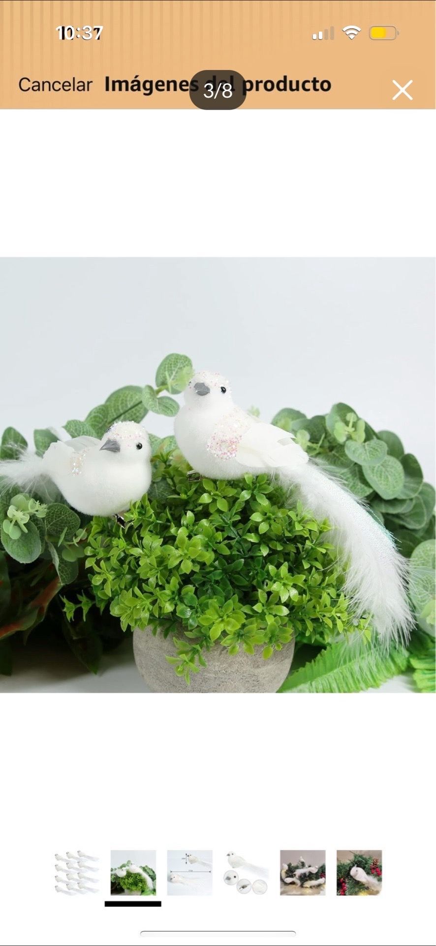 12 artificial bird decor
