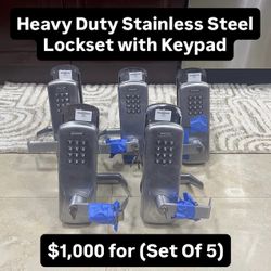 Heavy Duty Stainless Steel Lockset With Keypad (Set Of 5) 