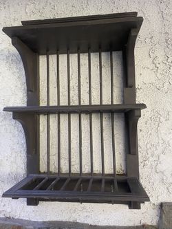 Wood Plate Rack With Hooks