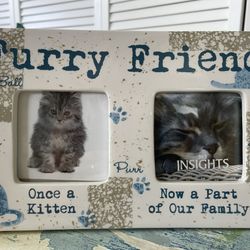Ceramic Pet frame, 4x4, Once a  Kitten