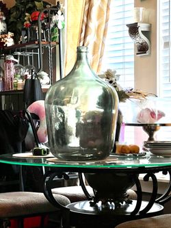 Vintage green glass bottle
